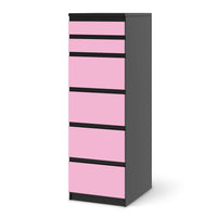 Klebefolie Pink Light - IKEA Malm Kommode 6 Schubladen (schmal) - schwarz