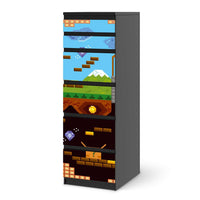 Klebefolie Pixelmania - IKEA Malm Kommode 6 Schubladen (schmal) - schwarz