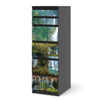 Klebefolie Rainforest - IKEA Malm Kommode 6 Schubladen (schmal) - schwarz