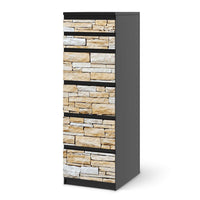 Klebefolie Sandstein - IKEA Malm Kommode 6 Schubladen (schmal) - schwarz