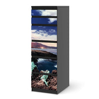 Klebefolie Seaside - IKEA Malm Kommode 6 Schubladen (schmal) - schwarz