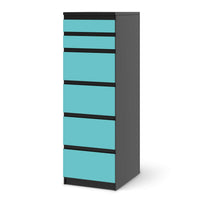 Klebefolie Türkisgrün Light - IKEA Malm Kommode 6 Schubladen (schmal) - schwarz