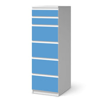 Klebefolie Blau Light - IKEA Malm Kommode 6 Schubladen (schmal) - weiss