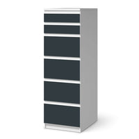 Klebefolie Blaugrau Dark - IKEA Malm Kommode 6 Schubladen (schmal) - weiss