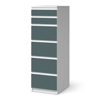 Klebefolie Blaugrau Light - IKEA Malm Kommode 6 Schubladen (schmal) - weiss