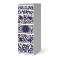 Klebefolie Blue Mandala - IKEA Malm Kommode 6 Schubladen (schmal) - weiss
