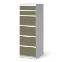 Klebefolie Braungrau Light - IKEA Malm Kommode 6 Schubladen (schmal) - weiss