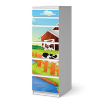 Klebefolie Cowfarm 2 - IKEA Malm Kommode 6 Schubladen (schmal) - weiss