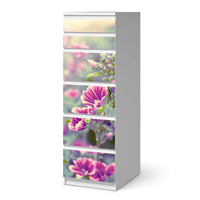 Klebefolie Flower Gaze - IKEA Malm Kommode 6 Schubladen (schmal) - weiss