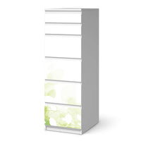 Klebefolie Flower Light - IKEA Malm Kommode 6 Schubladen (schmal) - weiss