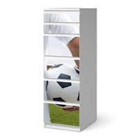 Klebefolie Footballmania - IKEA Malm Kommode 6 Schubladen (schmal) - weiss