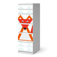 Klebefolie Füchslein - IKEA Malm Kommode 6 Schubladen (schmal) - weiss