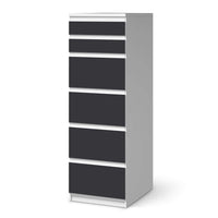 Klebefolie Grau Dark - IKEA Malm Kommode 6 Schubladen (schmal) - weiss