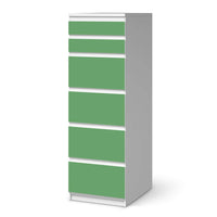 Klebefolie Grün Light - IKEA Malm Kommode 6 Schubladen (schmal) - weiss