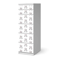 Klebefolie Hoppel - IKEA Malm Kommode 6 Schubladen (schmal) - weiss