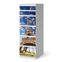 Klebefolie La Tour Eiffel - IKEA Malm Kommode 6 Schubladen (schmal) - weiss
