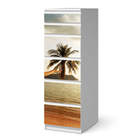 Klebefolie Paradise - IKEA Malm Kommode 6 Schubladen (schmal) - weiss