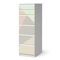 Klebefolie Pastell Geometrik - IKEA Malm Kommode 6 Schubladen (schmal) - weiss
