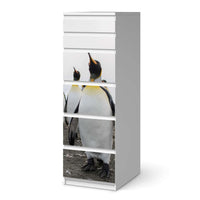 Klebefolie Penguin Family - IKEA Malm Kommode 6 Schubladen (schmal) - weiss