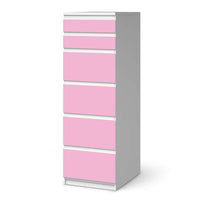 Klebefolie Pink Light - IKEA Malm Kommode 6 Schubladen (schmal) - weiss