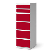 Klebefolie Rot Dark - IKEA Malm Kommode 6 Schubladen (schmal) - weiss