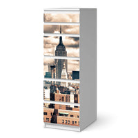 Klebefolie Skyline NYC - IKEA Malm Kommode 6 Schubladen (schmal) - weiss