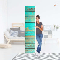 Klebefolie Wooden Aqua - IKEA Pax Schrank 236 cm Höhe - 1 Tür - Folie