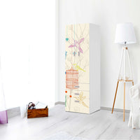 Klebefolie Birdcage - IKEA Stuva / Fritids kombiniert - 3 Schubladen und 2 große Türen - Kinderzimmer