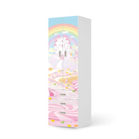 Klebefolie Candyland - IKEA Stuva / Fritids kombiniert - 3 Schubladen und 2 große Türen - weiss