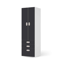 Klebefolie Grau Dark - IKEA Stuva / Fritids kombiniert - 3 Schubladen und 2 große Türen - weiss