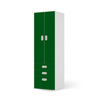Klebefolie Grün Dark - IKEA Stuva / Fritids kombiniert - 3 Schubladen und 2 große Türen - weiss