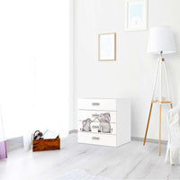 Klebefolie Elefanten - IKEA Stuva / Fritids Kommode - 4 Schubladen - Kinderzimmer