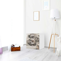 Klebefolie Kitty the Cat - IKEA Stuva / Fritids Kommode - 4 Schubladen - Kinderzimmer