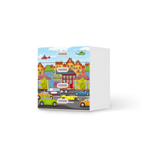 Klebefolie City Life - IKEA Stuva / Fritids Kommode - 4 Schubladen - weiss