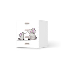 Klebefolie Elefanten - IKEA Stuva / Fritids Kommode - 4 Schubladen - weiss