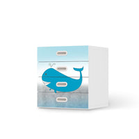 Klebefolie Herr Wal - IKEA Stuva / Fritids Kommode - 4 Schubladen - weiss