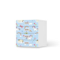 Klebefolie Rainbow Unicorn - IKEA Stuva / Fritids Kommode - 4 Schubladen - weiss