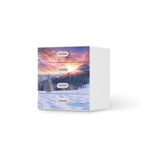 Klebefolie Zauberhafte Winterlandschaft - IKEA Stuva / Fritids Kommode - 4 Schubladen - weiss