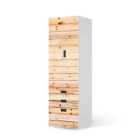 Klebefolie Bright Planks - IKEA Stuva kombiniert - 3 Schubladen und 2 große Türen (Kombination 1) - weiss