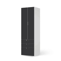 Klebefolie Grau Dark - IKEA Stuva kombiniert - 3 Schubladen und 2 große Türen (Kombination 1) - weiss