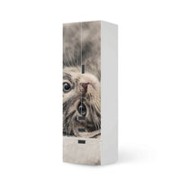 Klebefolie Kitty the Cat - IKEA Stuva kombiniert - 3 Schubladen und 2 große Türen (Kombination 1) - weiss