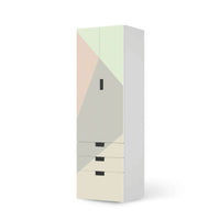 Klebefolie Pastell Geometrik - IKEA Stuva kombiniert - 3 Schubladen und 2 große Türen (Kombination 1) - weiss