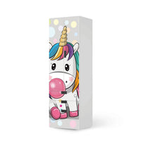 Klebefolie Rainbow das Einhorn - IKEA Stuva kombiniert - 3 Schubladen und 2 große Türen (Kombination 1) - weiss