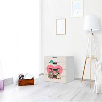 Klebefolie Cats Heart - IKEA Stuva Kommode - 4 Schubladen - Kinderzimmer