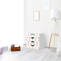 Klebefolie Flying Animals - IKEA Stuva Kommode - 4 Schubladen - Kinderzimmer