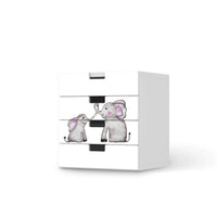 Klebefolie Elefanten - IKEA Stuva Kommode - 4 Schubladen - weiss