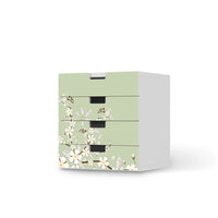Klebefolie White Blossoms - IKEA Stuva Kommode - 4 Schubladen - weiss