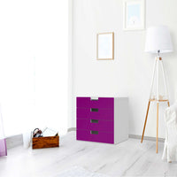 Klebefolie Flieder Dark - IKEA Stuva Kommode - 4 Schubladen - Wohnzimmer
