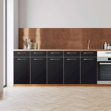 Küchenfolie -Schwarz  - Unterschrank 200x80 cm - Front