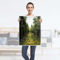 Kühlschrank Folie Green Alley - Küche - Kühlschrankgröße 60x80 cm